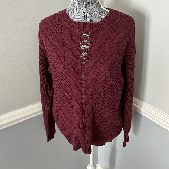 Women’s Ana Laced Up Crewneck Sweater Size Large - Picture 1 of 7